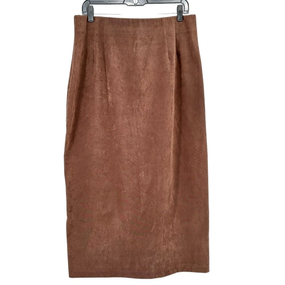 Wildlife Sportswear Midi Skirt SIZE 14 Pleated Front Back Slit 32 in Waist USA